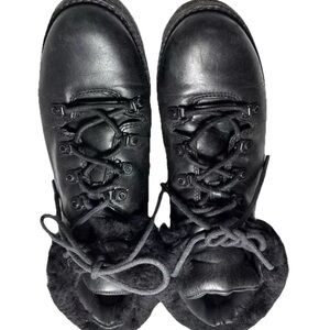 Michael Kors Black Leather Hiking/Combat boots looks great dressed up or down